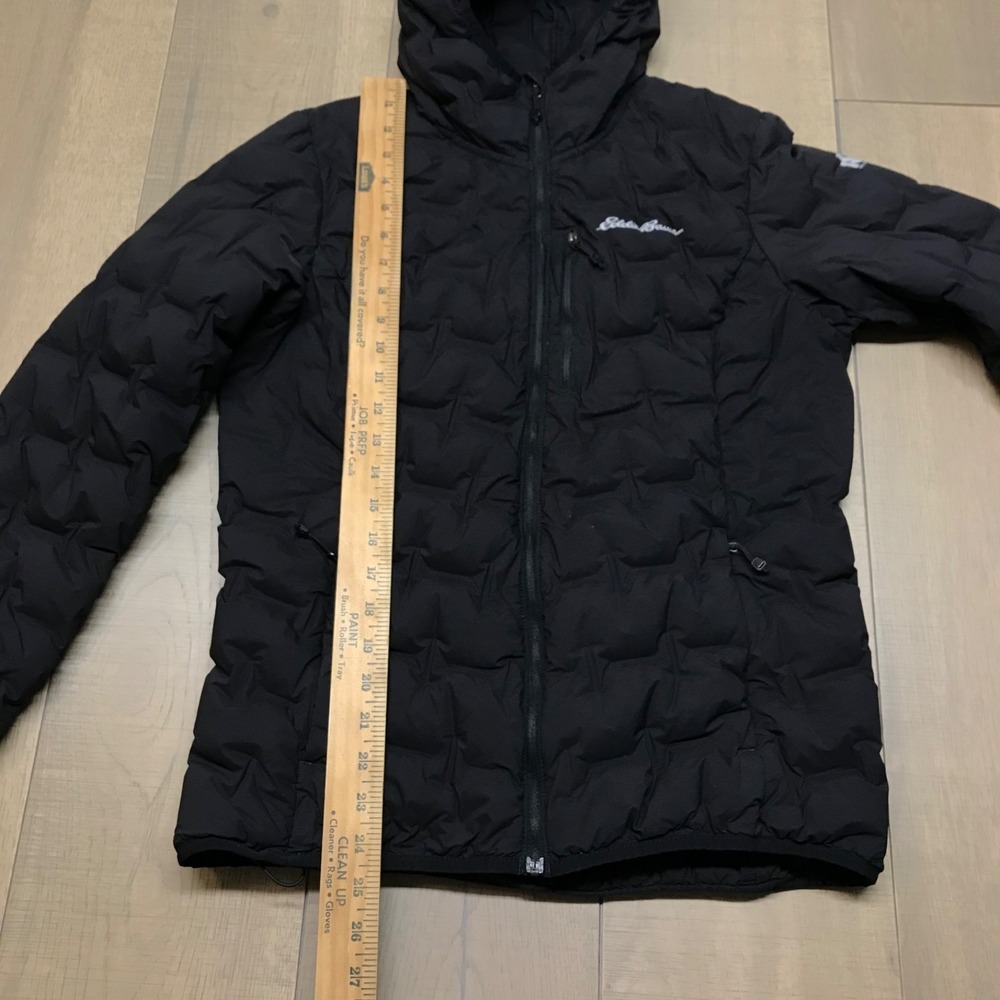 Eddie Bauer Jacket Womens Size M Black EB 800 Goose Down Fill First Ascent Hood - Picture 11 of 12